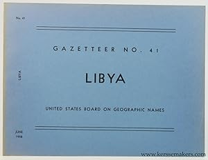 Bild des Verkufers fr Libya. Official Standard Names approved by the United States Board on Geographic Names. Gazetteer no. 41. zum Verkauf von Emile Kerssemakers ILAB