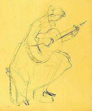 Bild des Verkufers fr Richter, Hans Theo. Gitarre spielendes Mdchen. zum Verkauf von GALERIE HIMMEL