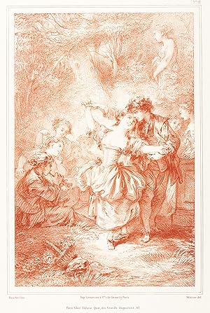 Boucher, Francois. - Emile Wattier. - "Schäferpaar beim Tanz".