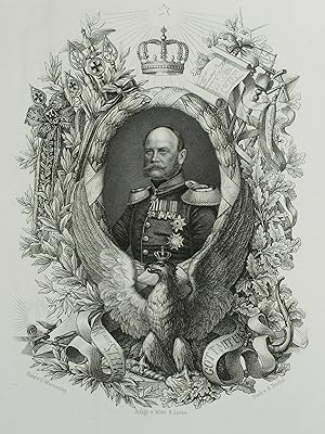 Wilhelm I. König von Preußen. - Brustbildnis im Medaillon. - Albert Teichel.