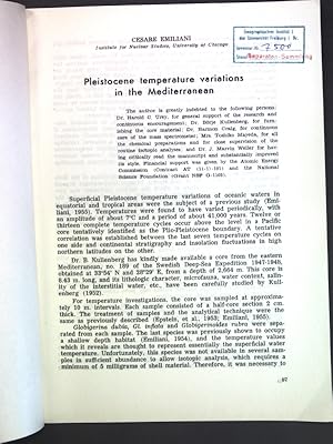 Bild des Verkufers fr Pleistocene temeratur variations in the Mediterranean; zum Verkauf von books4less (Versandantiquariat Petra Gros GmbH & Co. KG)