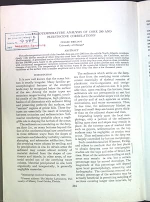 Seller image for Paleotemperature Analysis of Core 280 and Pleistocene Correlations; for sale by books4less (Versandantiquariat Petra Gros GmbH & Co. KG)