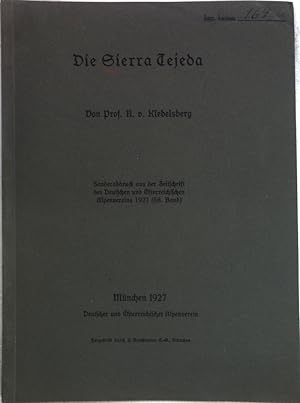 Seller image for Die Sierra Tejeda; Sonderabdruck aus der Zeitschrift des Deutschen und sterreichischen Alpenvereins; for sale by books4less (Versandantiquariat Petra Gros GmbH & Co. KG)