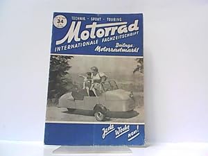 Bild des Verkufers fr Motorrad. 5. Jahrgang, Heft 34. / 23. 08. 1952. Internationale Fachzeitschrift. zum Verkauf von Antiquariat Ehbrecht - Preis inkl. MwSt.