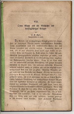 Bild des Verkufers fr Onno Klopp und die Geschichte des dreiigjhrigen Krieges. Sonderdruck aus: In: Neue Mitteilungen aus dem Gebiete historisch-antiquarischer Forschungen 9, 153-236. zum Verkauf von Wissenschaftliches Antiquariat Kln Dr. Sebastian Peters UG