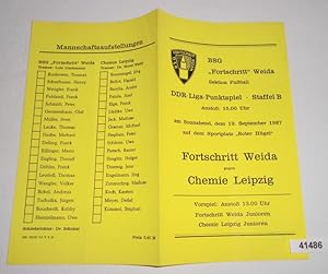 Programm Fußball Fortschritt Weida - Chemie Leipzig, 19. September 1987