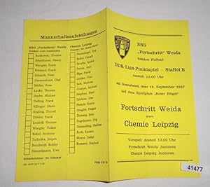 Programm Fußball Fortschritt Weida - Chemie Leipzig, 19. September 1987