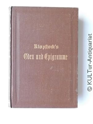 Bild des Verkufers fr Klopstocks Oden und Epigramme. zum Verkauf von KULTur-Antiquariat