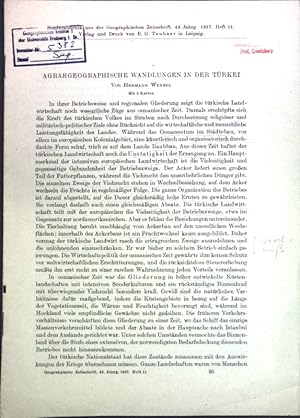 Imagen del vendedor de Agrargeographische Wandlungen in der Trkei; a la venta por books4less (Versandantiquariat Petra Gros GmbH & Co. KG)