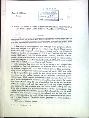 Seller image for A note on present day cryopedological phenomena in Northern New South Wales, Australia; for sale by books4less (Versandantiquariat Petra Gros GmbH & Co. KG)