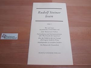 Bild des Verkufers fr Rudolf Steiner lesen Heft 3 zum Verkauf von Antiquariat im Kaiserviertel | Wimbauer Buchversand