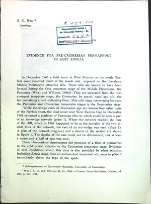 Imagen del vendedor de Evidence for pre-cromerian permafrost in East Anglia; a la venta por books4less (Versandantiquariat Petra Gros GmbH & Co. KG)