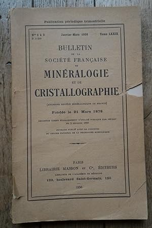 BULLETIN de la Société FRANÇAISE de MINÉRALOGIE et de CRISTALLOGRAPHIE