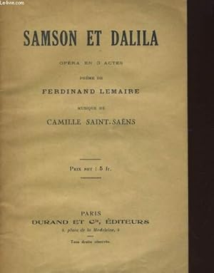 Image du vendeur pour SAMSON ET DALILA mis en vente par Le-Livre