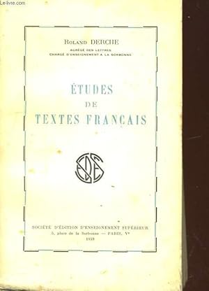Seller image for ETUDES DE TEXTES FRANCAIS for sale by Le-Livre