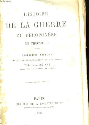 Bild des Verkufers fr Histoire De La Guerre Du Peloponese De Thucydide zum Verkauf von Le-Livre