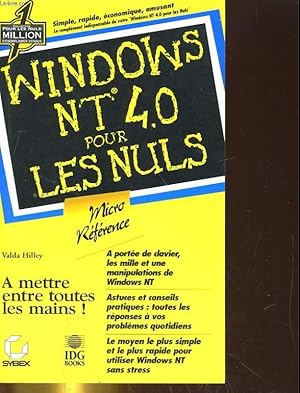 Seller image for WINDOWS NT 4.0 MICRO-REFERENCE POUR LES NULS for sale by Le-Livre