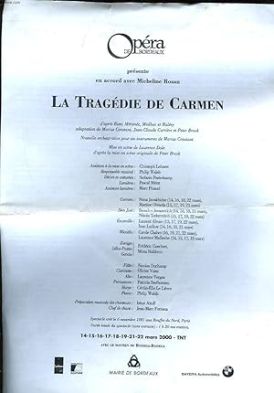 1 PROGRAMME - LA TAGEDIE DE CARMEN