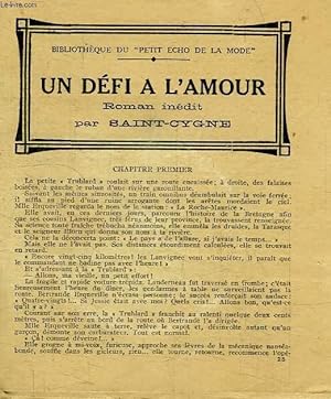 Bild des Verkufers fr UN DEFI A L'AMOUR zum Verkauf von Le-Livre