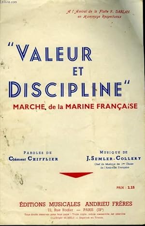 Bild des Verkufers fr VALEUR ET DISCIPLINE" MARCHE DE LA MARINE FRANCAISE zum Verkauf von Le-Livre