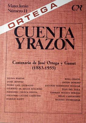 Imagen del vendedor de CUENTA Y RAZON, Nmero 11, Mayo-Junio 1983. Centenario de Jos Ortega y Gasset, 1883-1955 a la venta por Laila Books