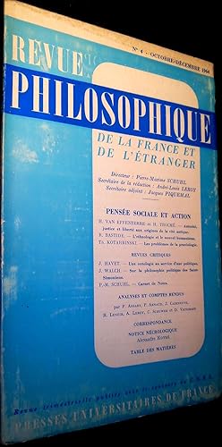 Seller image for REVUE PHILOSOPHIQUE DE LA FRANCE ET DE L'ETRANGER N 4 - octobre - dcembre 1964 for sale by Le Chemin des philosophes