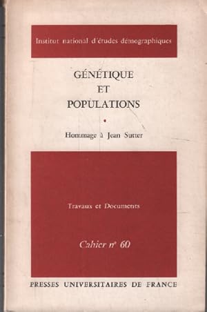 Seller image for Gntique et populations / hommage  jean sutter for sale by librairie philippe arnaiz