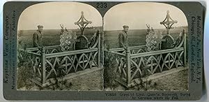 Stereo View Grave Of Lt. Quentin Roosevelt Buried By Germans Where He Fell