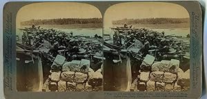 Stereo View "Wait Till You Can See The Whites Of Their Eyes Boys"; Co. G, Washington Vols, Pasig ...