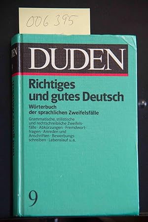 Seller image for Der Duden in 12 Banden: 9 - Richtiges Und Gutes Deutsch (Duden 9) for sale by Mad Hatter Bookstore