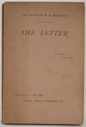 Imagen del vendedor de The letter : a play in three acts. a la venta por Lost and Found Books