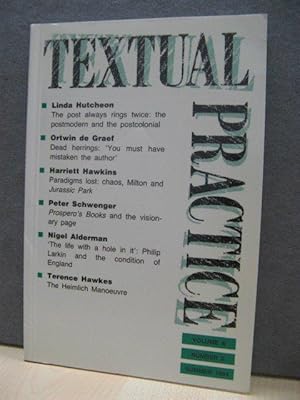 Bild des Verkufers fr Textual Practice: Volume 8, Number 2, Summer 1994 zum Verkauf von PsychoBabel & Skoob Books