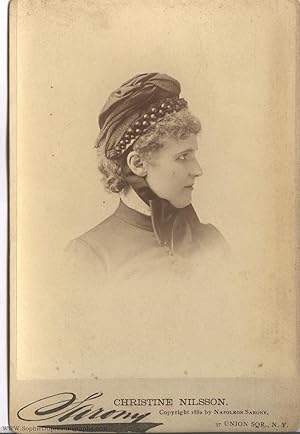 Unsigned cabinet photo by Sarony of New York (Christine, 1843-1921, Swedish Singer)