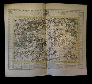 Image du vendeur pour Carte topographique du diocse de Senlis. mis en vente par Babel Librairie