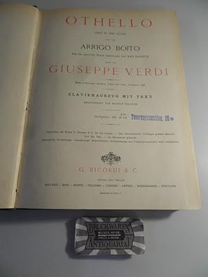 Immagine del venditore per Giuseppe Verdi : Othello - Oper in vier Acten - Clavierauszug mit Text. venduto da Druckwaren Antiquariat