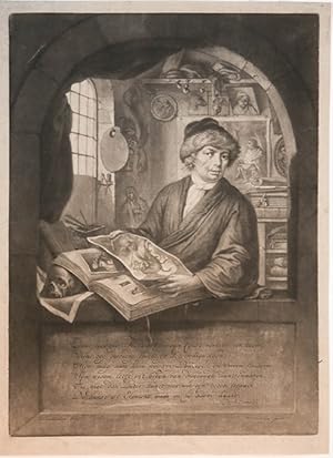 Antique print, mezzotint | Portrait of Jacob Moelaert (1649-c. 1727), published ca. 1740, 1 p.