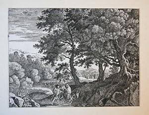 Antique print, etching | The flight into Egypt, published ca. 1650, 1 p.