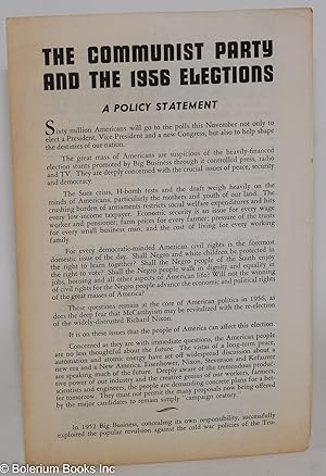 Imagen del vendedor de The Communist Party and the 1956 elections a la venta por Bolerium Books Inc.