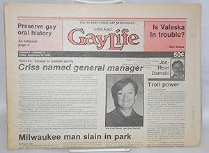 Imagen del vendedor de Chicago GayLife: the international gay newsleader; vol. 8, #15, Friday, September 24, 1982 a la venta por Bolerium Books Inc.