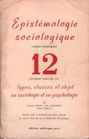 Imagen del vendedor de Epistmologie sociologique n 12 a la venta por librairie philippe arnaiz