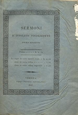 Bild des Verkufers fr SERMONI. Edizione privilegiata. zum Verkauf von studio bibliografico pera s.a.s.