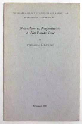Image du vendeur pour Neorealism vs. neopositivism: a neo-pseudo issue. mis en vente par Lost and Found Books