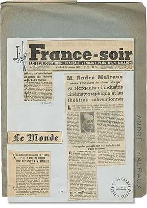 The French Ministry of Culture (Archive of press material related to the founding of the organiza...