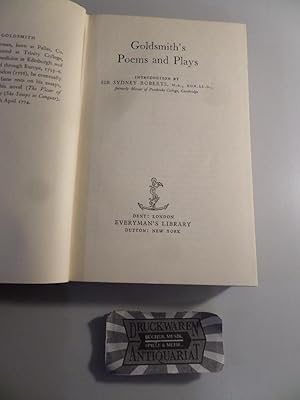 Bild des Verkufers fr Goldsmith's Poems and Plays. zum Verkauf von Druckwaren Antiquariat