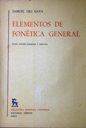 Imagen del vendedor de Elementos De Fontica General a la venta por Laila Books