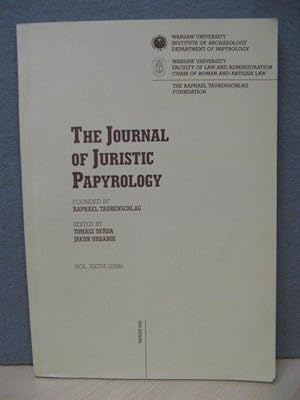 Bild des Verkufers fr The Journal of Juristic Papyrology: Vol. XXXVI (2006) zum Verkauf von PsychoBabel & Skoob Books