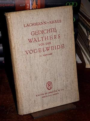 Imagen del vendedor de Die Gedichte Walthers von der Vogelweide. a la venta por Altstadt-Antiquariat Nowicki-Hecht UG