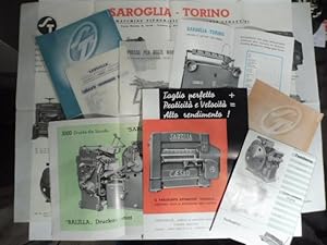 Saroglia. Fabbrica macchine grafiche. Fondera caratteri. Insieme di pieghevoli pubblicitari