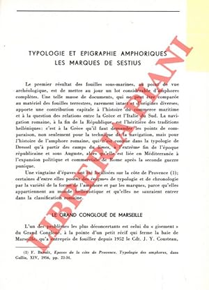 Bild des Verkufers fr Typologie et epigraphie amphoriques. Les marques de Sestius. zum Verkauf von Libreria Piani
