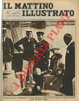 Il Convegno di Livorno: S.E. Mussolini, S.E. Austin Chamberlain, ministro degli esteri inglese, e...